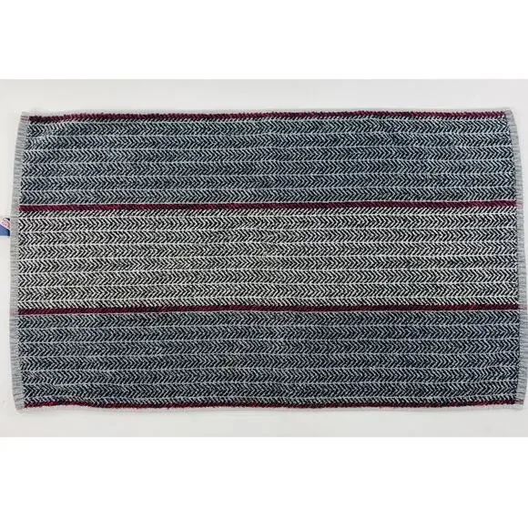 1 Cecil Saydah Hand towel 1970s Black Red Grey European Collection Cotton Arrows - Picture 1 of 6